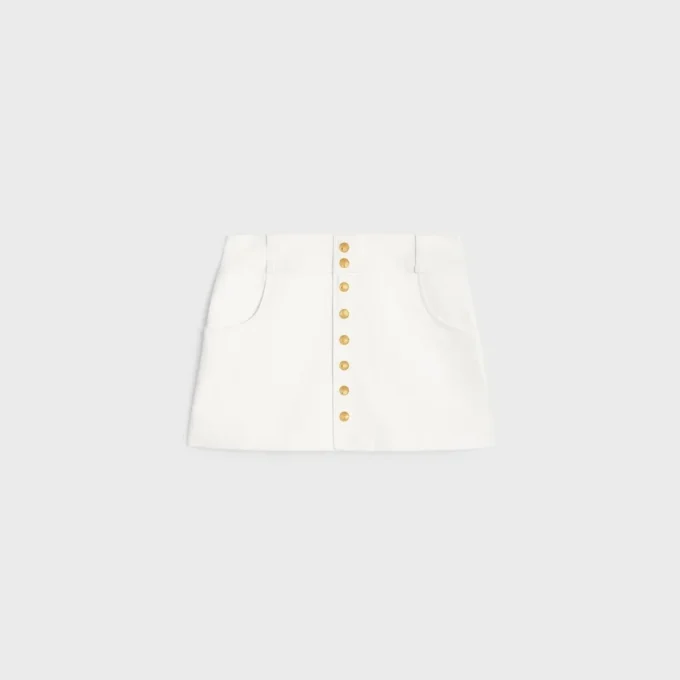 Pamuklu Dimi Trapeze Mini Etek