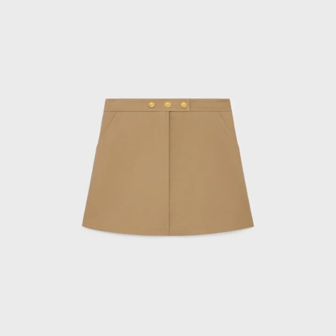 Pamuklu Gabardin Kısa Etek