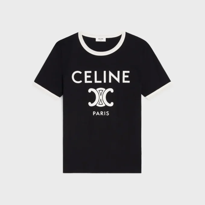 Pamuklu Jersey CELINE Paris Tişört