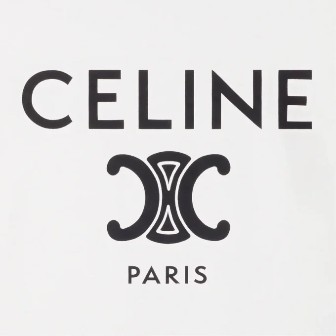 Pamuklu Jersey CELINE Paris Tişört Pamuklu Jersey CELINE Paris Tişört