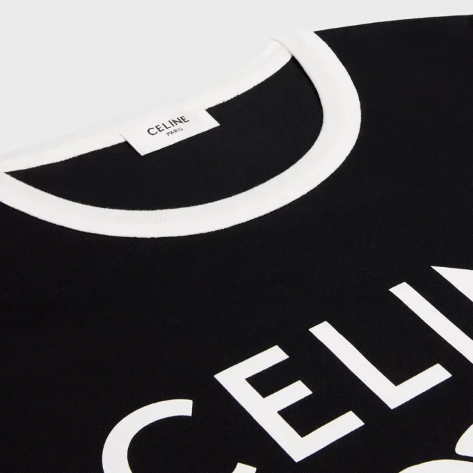 Pamuklu Jersey CELINE Paris Tişört