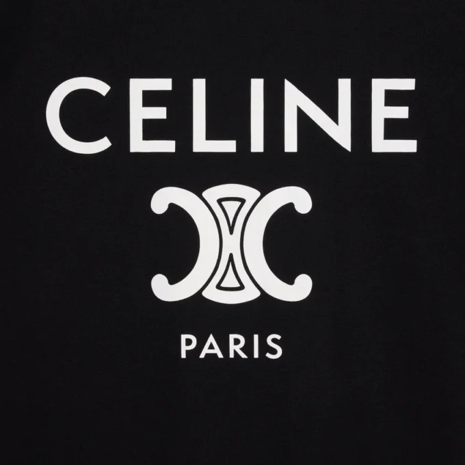 Pamuklu Jersey CELINE Paris Tişört