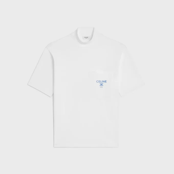 Pamuklu Jersey Mock Neck Tişört