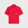 Pamuklu Jersey Mock Neck Tişört
