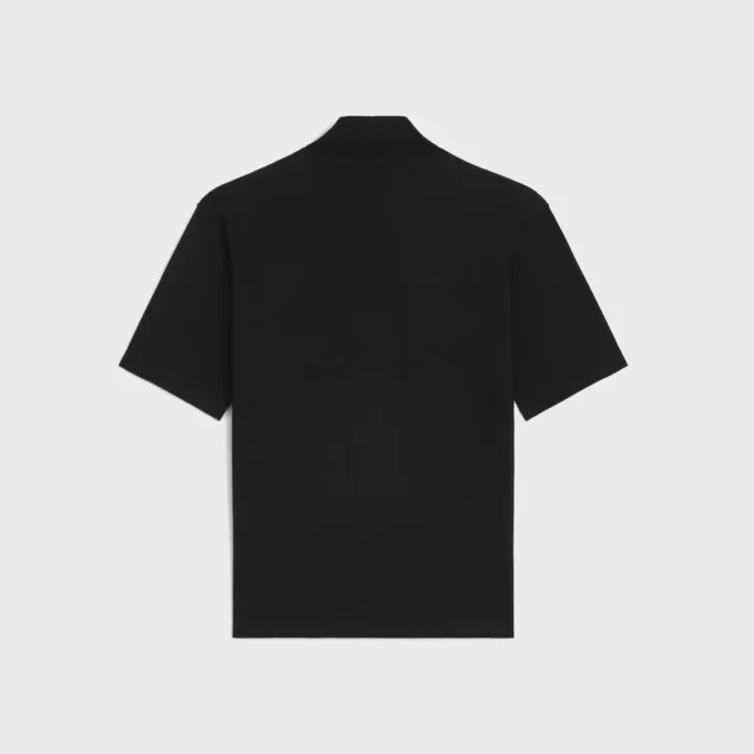 Pamuklu Jersey Mock Neck Tişört Pamuklu Jersey Mock Neck Tişört