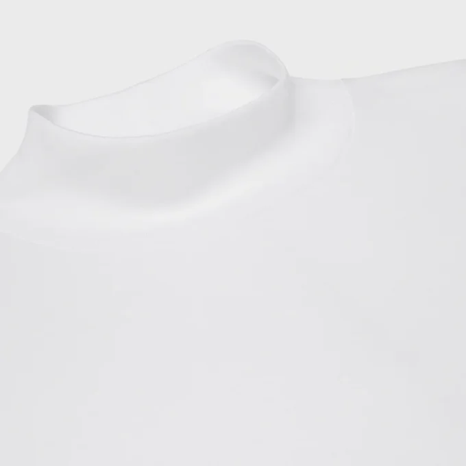 Pamuklu Jersey Mock Neck Tişört
