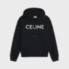 Pamuklu Polar CELINE Bol Kesim Kapüşonlu Sweatshirt Pamuklu Polar CELINE Bol Kesim Kapüşonlu Sweatshirt