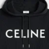 Pamuklu Polar CELINE Bol Kesim Kapüşonlu Sweatshirt Pamuklu Polar CELINE Bol Kesim Kapüşonlu Sweatshirt