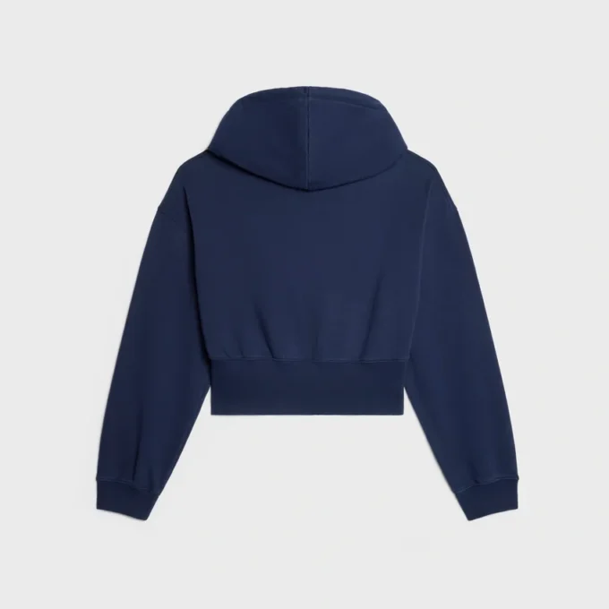 Pamuklu Polar Kısaltılmış Fermuarlı Kapüşonlu Sweatshirt Pamuklu Polar Kısaltılmış Fermuarlı Kapüşonlu Sweatshirt