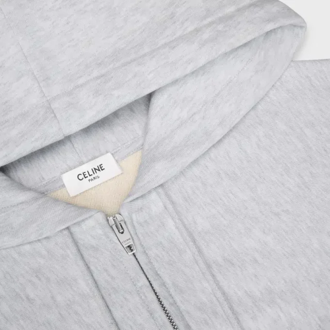 Pamuklu Polar Kısaltılmış Fermuarlı Kapüşonlu Sweatshirt