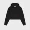 Pamuklu Polar Kısaltılmış Kapüşonlu Sweatshirt Pamuklu Polar Kısaltılmış Kapüşonlu Sweatshirt