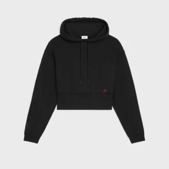 Pamuklu Polar Kısaltılmış Kapüşonlu Sweatshirt