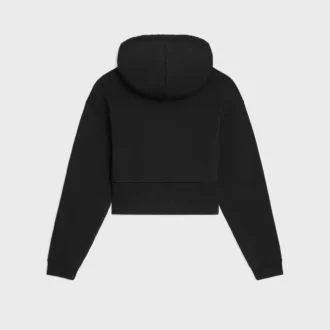 Pamuklu Polar Kısaltılmış Kapüşonlu Sweatshirt