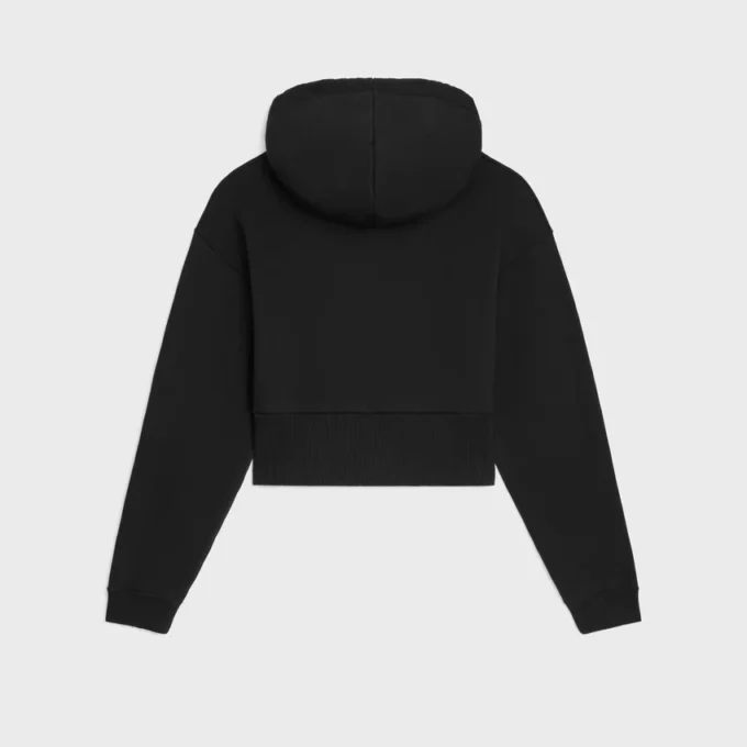 Pamuklu Polar Kısaltılmış Kapüşonlu Sweatshirt Pamuklu Polar Kısaltılmış Kapüşonlu Sweatshirt