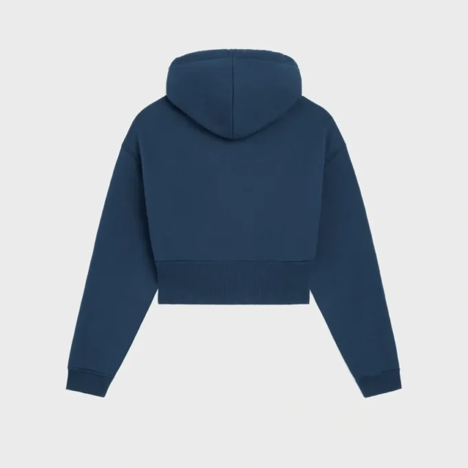 Pamuklu Polar Kısaltılmış Kapüşonlu Sweatshirt Pamuklu Polar Kısaltılmış Kapüşonlu Sweatshirt