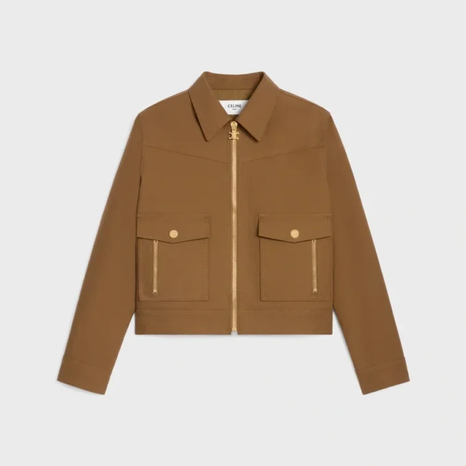 Pamuklu Twill Western Blouson Ceket