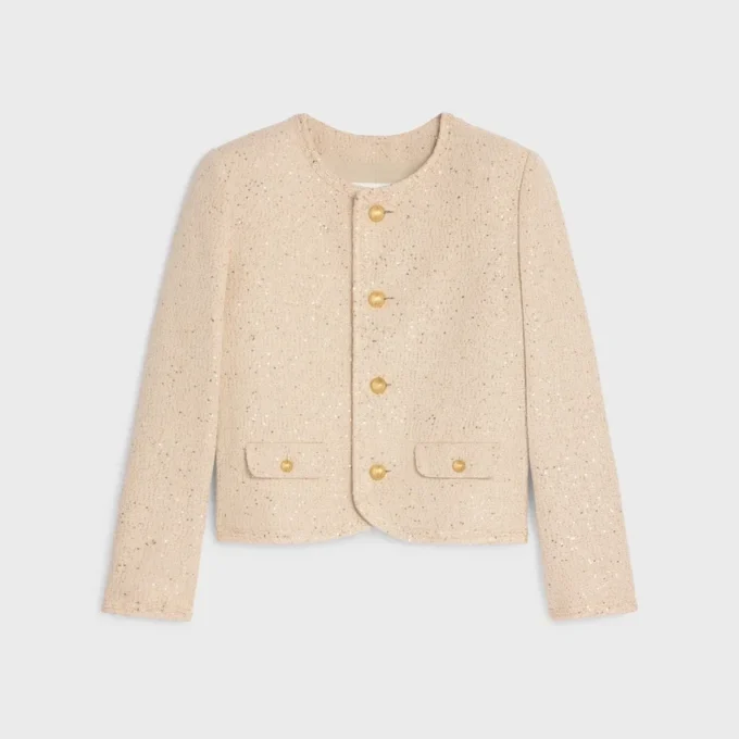 Payetli İpek Tweed Chelsea Ceket
