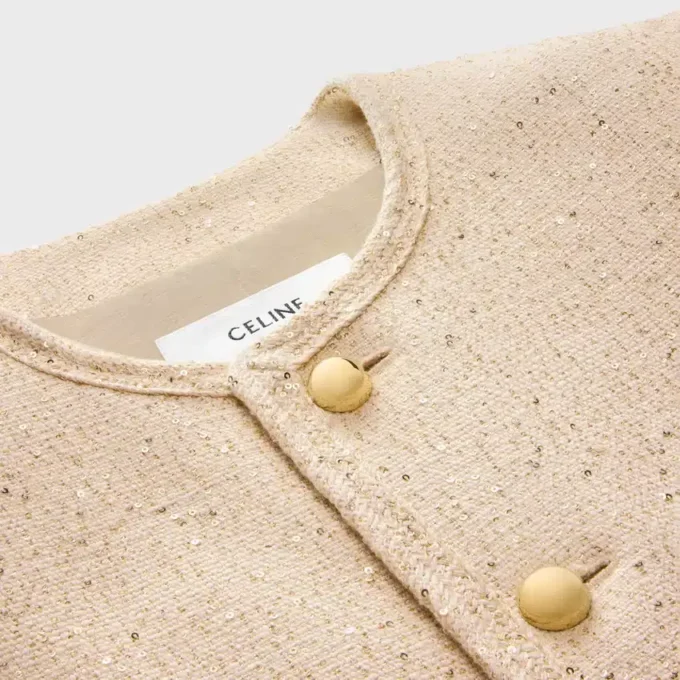 Payetli İpek Tweed Chelsea Ceket
