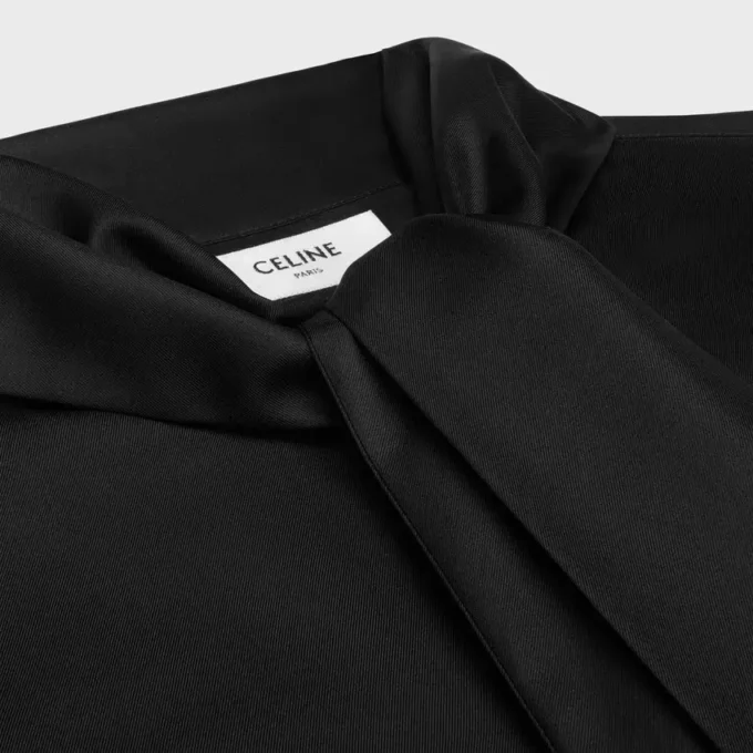 İpek Twill Kumaştan Kısa Lavalliere Gömlek İpek Twill Kumaştan Kısa Lavalliere Gömlek