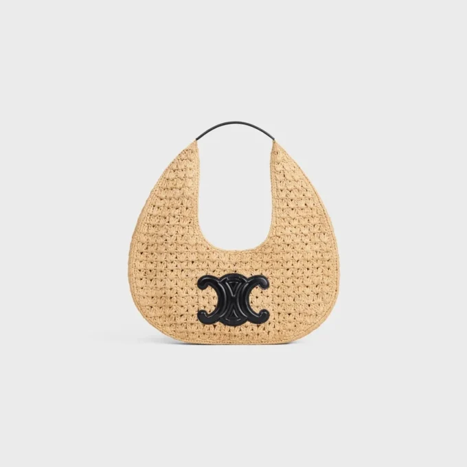 Rafya ve Dana Derisinden CELINE Classic Panier Hobo Çanta Rafya ve Dana Derisinden CELINE Classic Panier Hobo Çanta