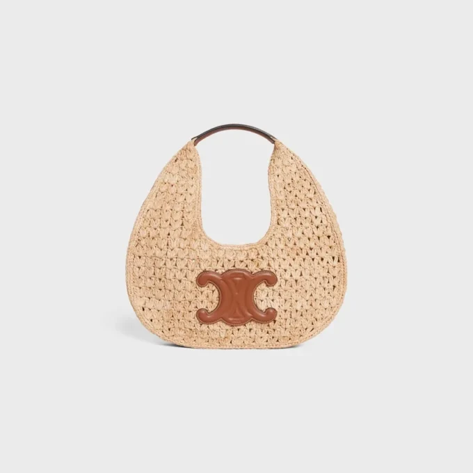 Rafya ve Dana Derisinden CELINE Classic Panier Hobo Çanta Rafya ve Dana Derisinden CELINE Classic Panier Hobo Çanta