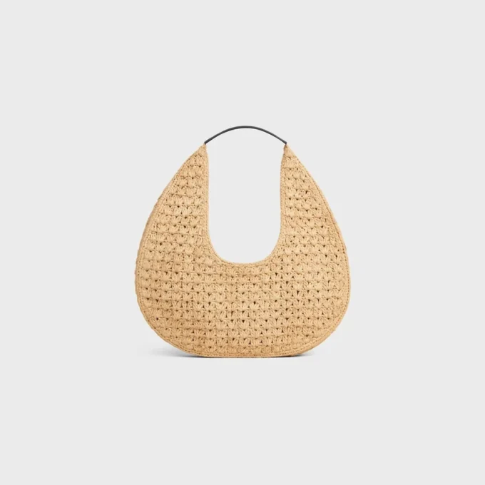 Rafya ve Dana Derisinden CELINE Classic Panier Hobo Çanta Rafya ve Dana Derisinden CELINE Classic Panier Hobo Çanta