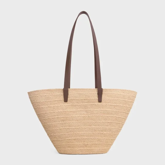 Rafya ve Dana Derisinden Orta Boy Esnek CELINE Classic Panier Rafya ve Dana Derisinden Orta Boy Esnek CELINE Classic Panier