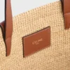 Rafya ve Dana Derisinden Orta Boy Esnek CELINE Classic Panier