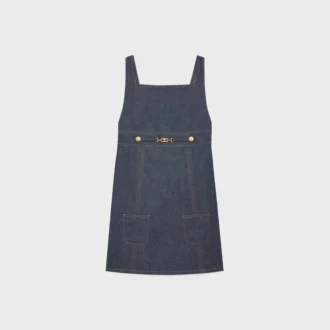 Raw Wash Denim Empire Mini Elbise