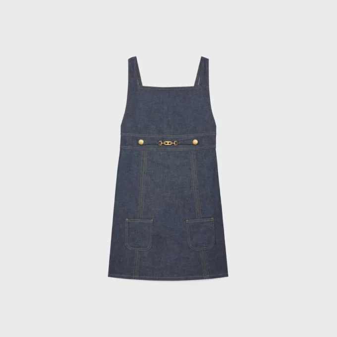 Raw Wash Denim Empire Mini Elbise Raw Wash Denim Empire Mini Elbise