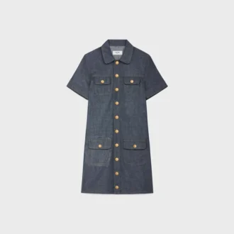 Raw Wash Denim Mini Elbise