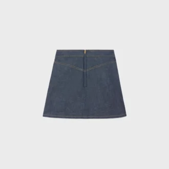 Raw Wash Denim Trapeze Mini Etek