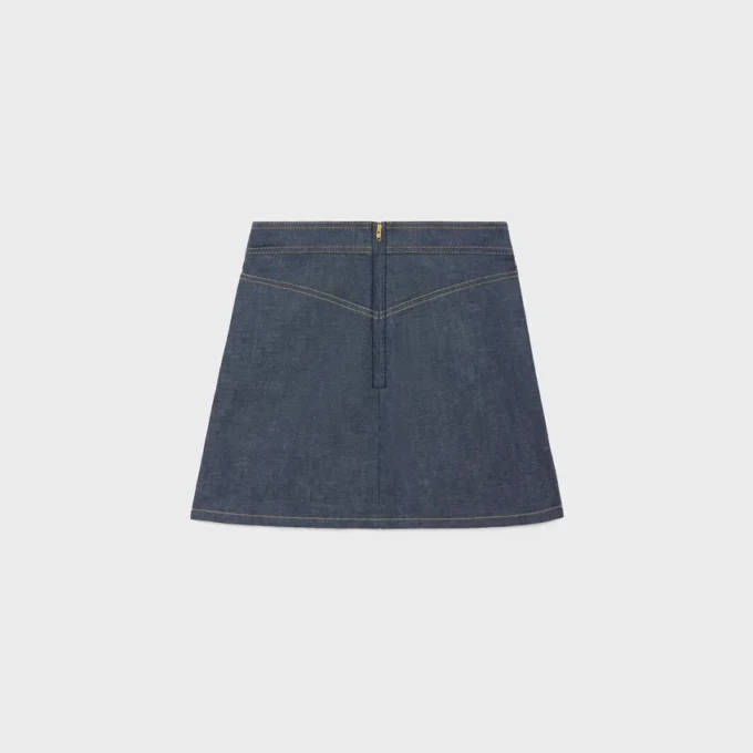 Raw Wash Denim Trapeze Mini Etek Raw Wash Denim Trapeze Mini Etek