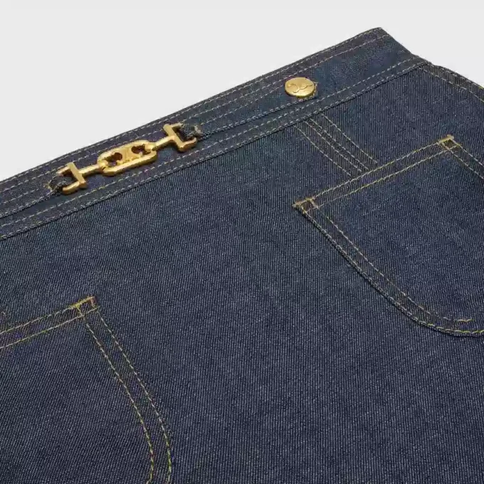 Raw Wash Denim Trapeze Mini Etek Raw Wash Denim Trapeze Mini Etek
