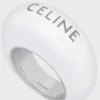 Rodyum Kaplamalı Emaye ve Pirinçten CELINE Sulky Yüzük Rodyum Kaplamalı Emaye ve Pirinçten CELINE Sulky Yüzük