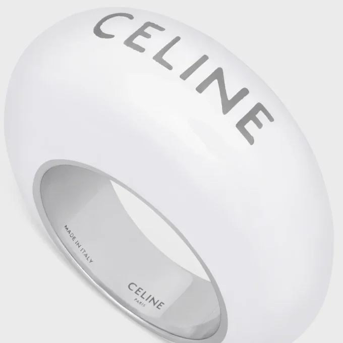 Rodyum Kaplamalı Emaye ve Pirinçten CELINE Sulky Yüzük Rodyum Kaplamalı Emaye ve Pirinçten CELINE Sulky Yüzük