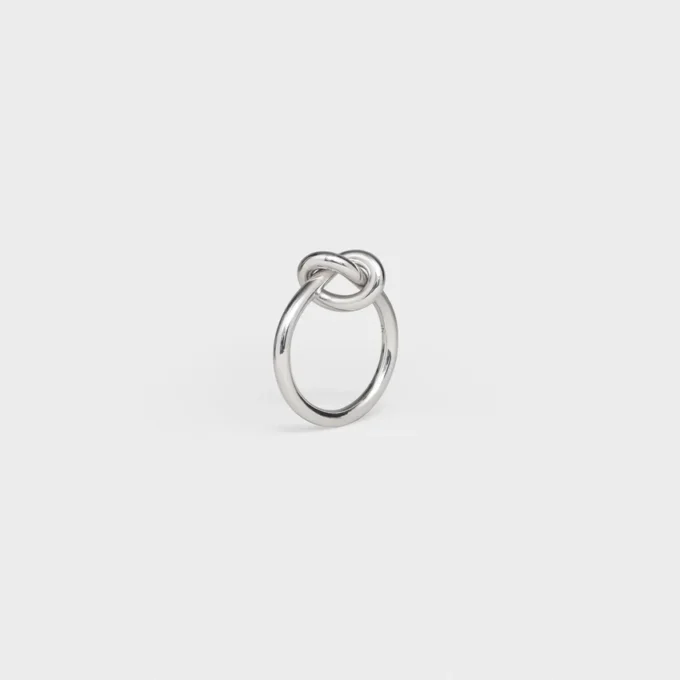 Rodyum Kaplamalı Pirinç Knot Yüzük Rodyum Kaplamalı Pirinç Knot Yüzük