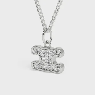 Rodyum Kaplamalı Pirinç ve Kristal Triomphe Rhinestone Kolye Rodyum Kaplamalı Pirinç ve Kristal Triomphe Rhinestone Kolye