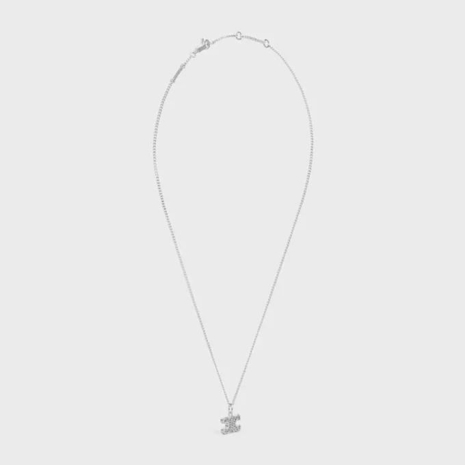 Rodyum Kaplamalı Pirinç ve Kristal Triomphe Rhinestone Kolye Rodyum Kaplamalı Pirinç ve Kristal Triomphe Rhinestone Kolye