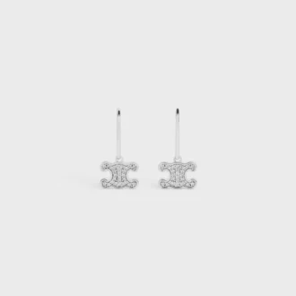 Rodyum Kaplamalı Pirinç ve Kristal Triomphe Rhinestone Küpeler Rodyum Kaplamalı Pirinç ve Kristal Triomphe Rhinestone Küpeler