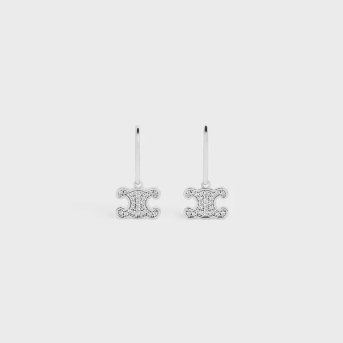 Rodyum Kaplamalı Pirinç ve Kristal Triomphe Rhinestone Küpeler Rodyum Kaplamalı Pirinç ve Kristal Triomphe Rhinestone Küpeler