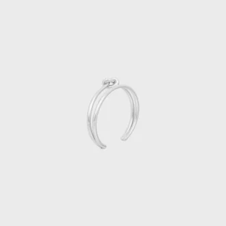 Rodyum Kaplamalı Pirinçten Knot Çift Manşet