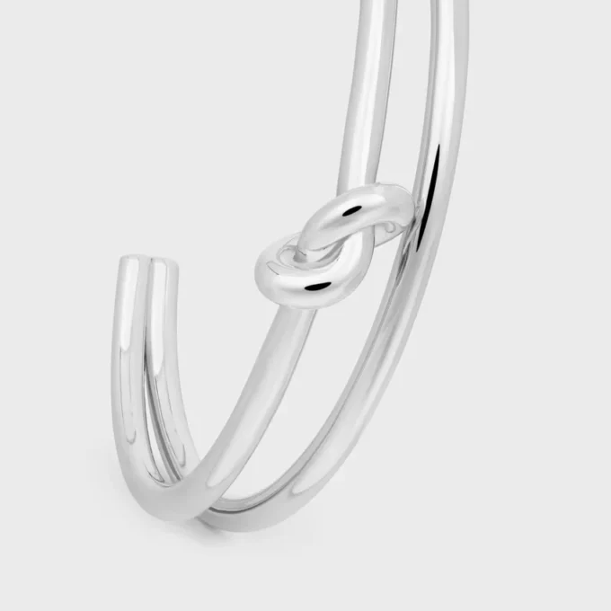 Rodyum Kaplamalı Pirinçten Knot Çift Manşet Rodyum Kaplamalı Pirinçten Knot Çift Manşet