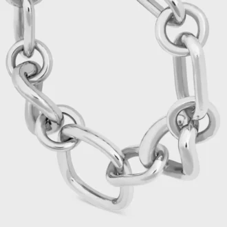 Rodyum Kaplamalı Pirinçten Modern İnce Gourmette Charm Rodyum Kaplamalı Pirinçten Modern İnce Gourmette Charm