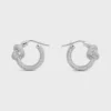 Rodyum Kaplamalı Strass ve Pirinçten Knot Sparkle Hoops Rodyum Kaplamalı Strass ve Pirinçten Knot Sparkle Hoops