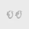 Rodyum Kaplamalı Strass ve Pirinçten Knot Sparkle Hoops Rodyum Kaplamalı Strass ve Pirinçten Knot Sparkle Hoops