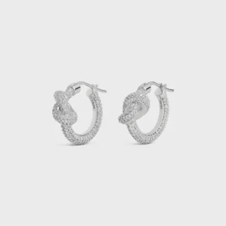 Rodyum Kaplamalı Strass ve Pirinçten Knot Sparkle Hoops Rodyum Kaplamalı Strass ve Pirinçten Knot Sparkle Hoops