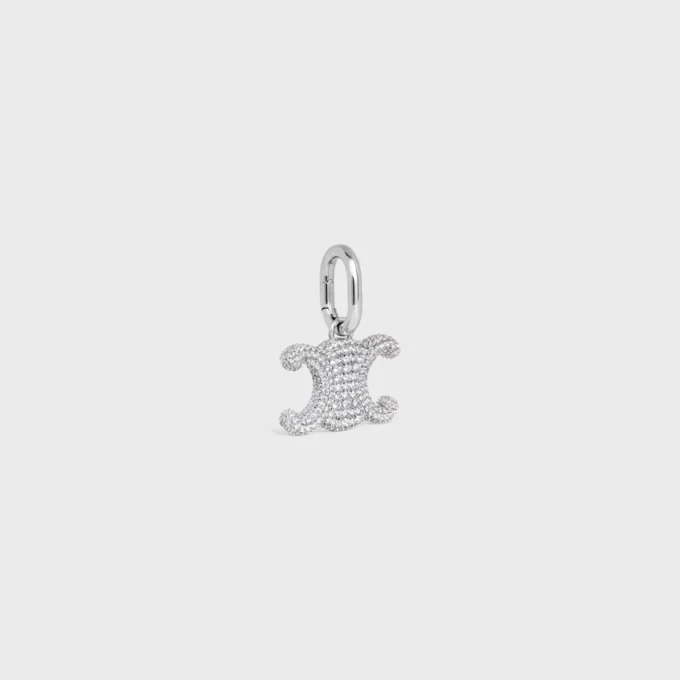 Rodyum Kaplamalı Strass ve Pirinçten Üretilmiş CELINE Charms Triomphe Rodyum Kaplamalı Strass ve Pirinçten Üretilmiş CELINE Charms Triomphe