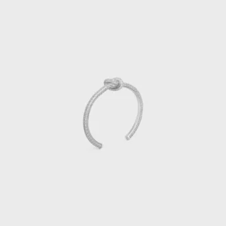 Rodyum Kaplamalı Strass ve Pirinçten Yapılmış Knot Sparkle Manşet