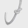 Rodyum Kaplamalı Strass ve Pirinçten Yapılmış Knot Sparkle Manşet Rodyum Kaplamalı Strass ve Pirinçten Yapılmış Knot Sparkle Manşet